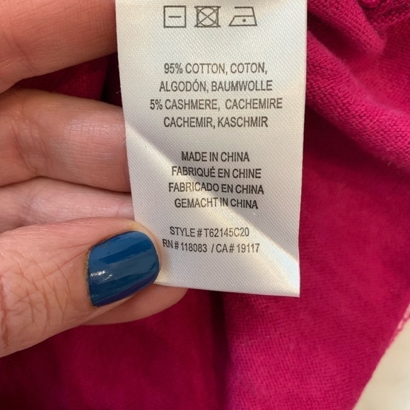 Minnie Rose NWT hot pink overdyed off the shoulder cotton cashmere size XL - Picture 6 of 9